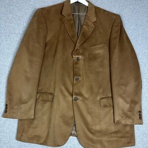 Bert Pulitzer Blazer‎ Mens 48 Long Brown SupraSuede Sport Coat 3 Button